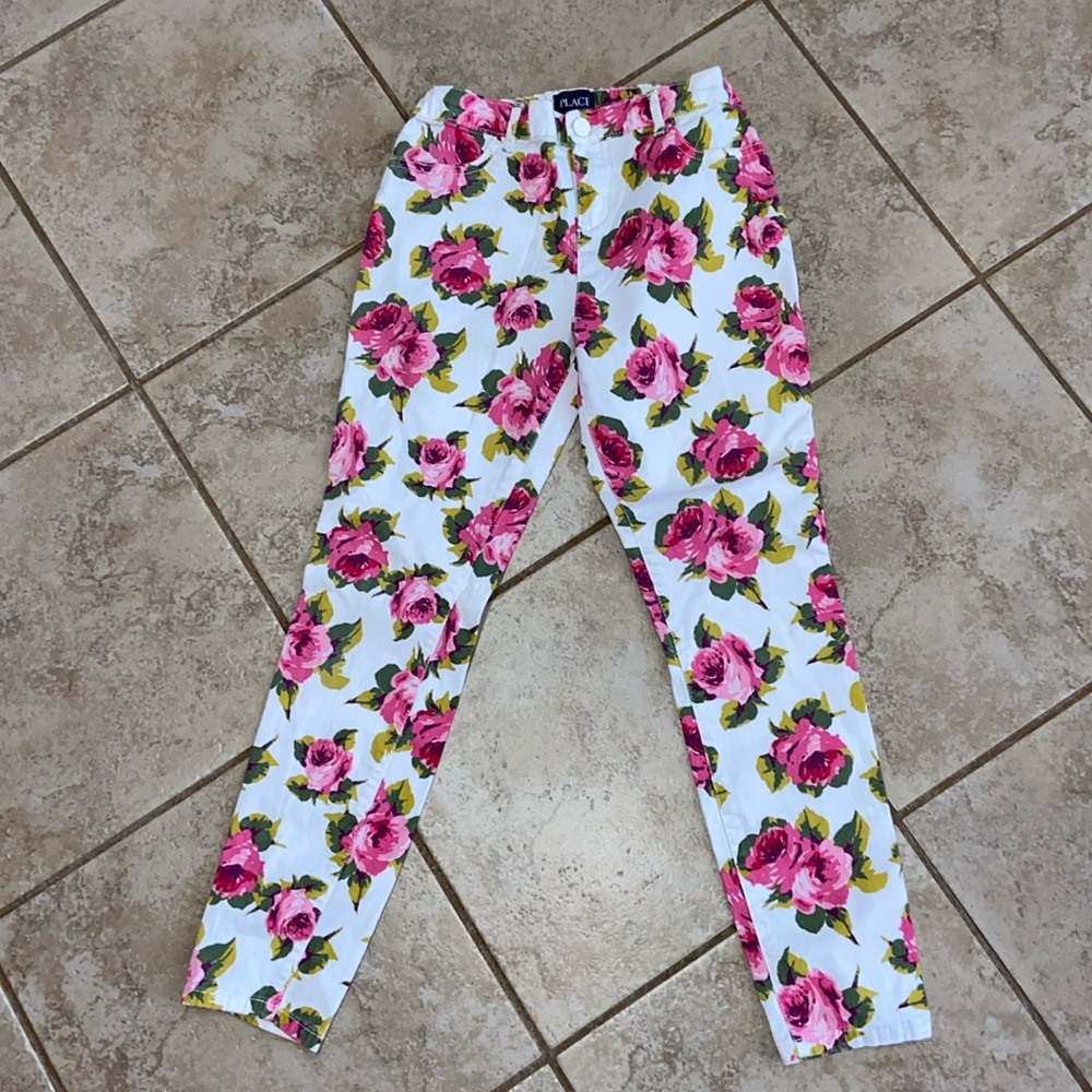 Children’s Place Floral Adjustable Waist Jeans